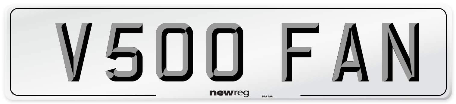 V500 FAN Number Plate from New Reg